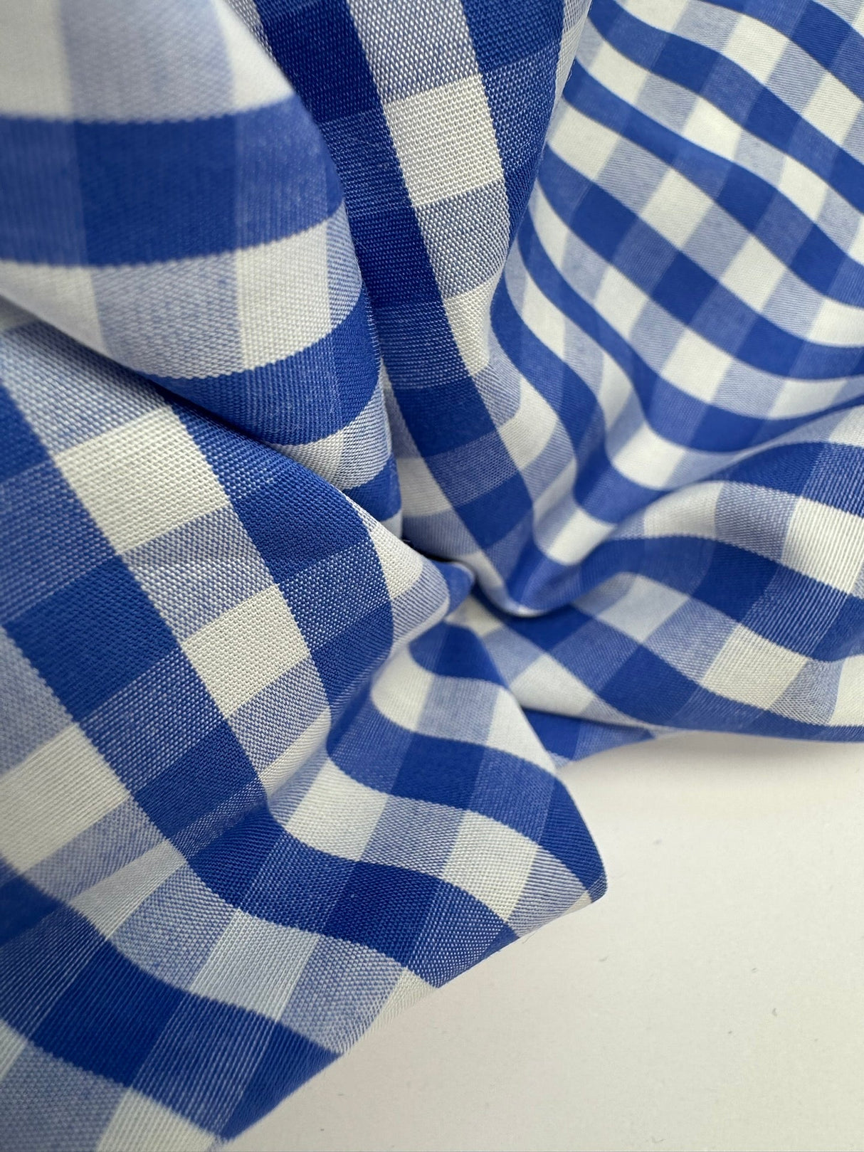 Cotton Poplin Checked Blue