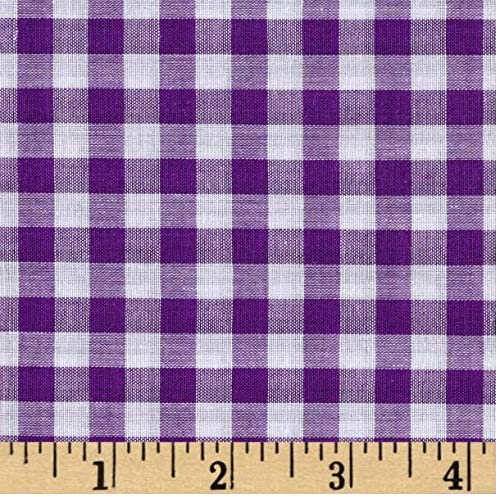 1/4″ Inch Purple Checkered Gingham Poly Cotton Fabric,