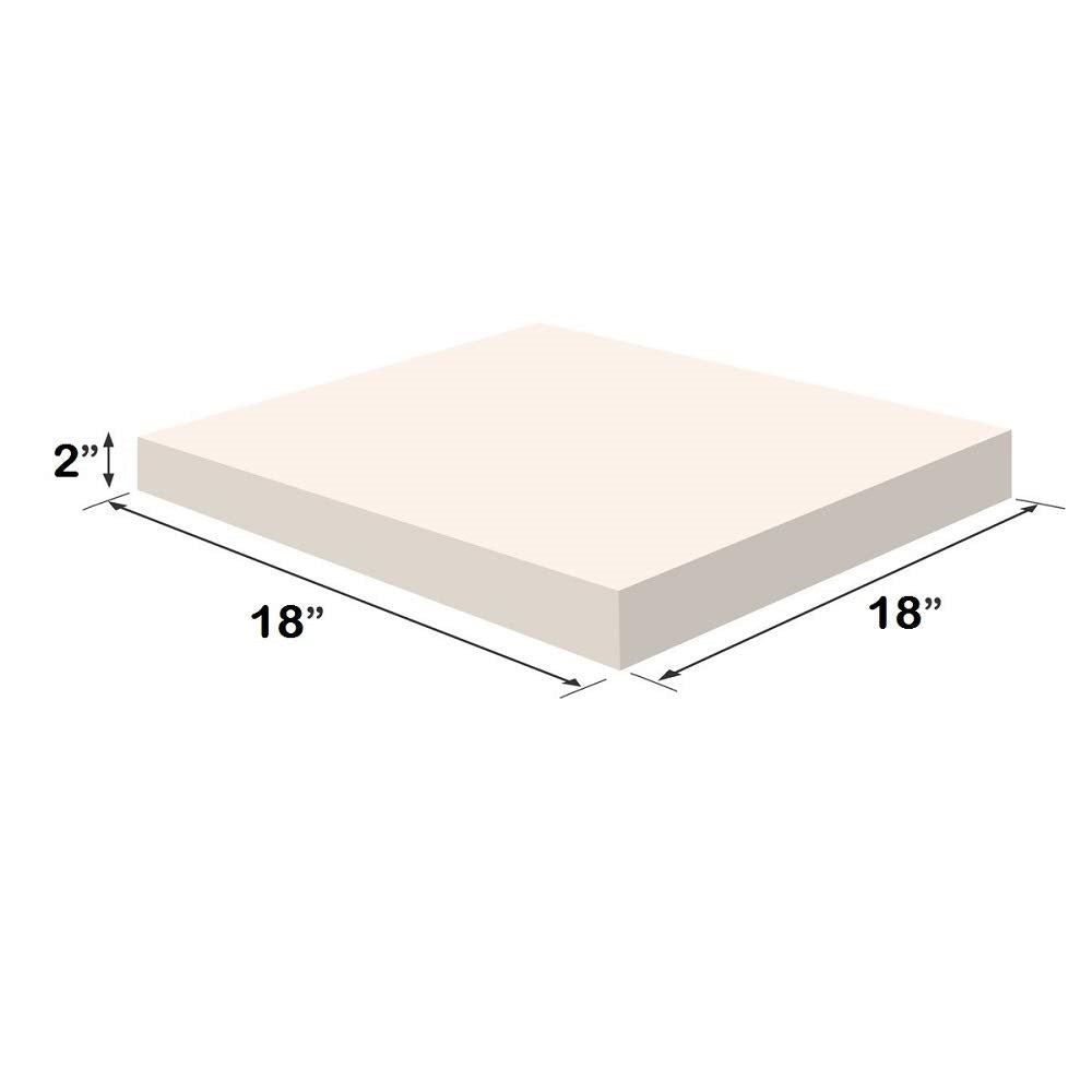 Regular Density Mattress Cushion Foam ( 2″ H x 18″ W x 18″ L )