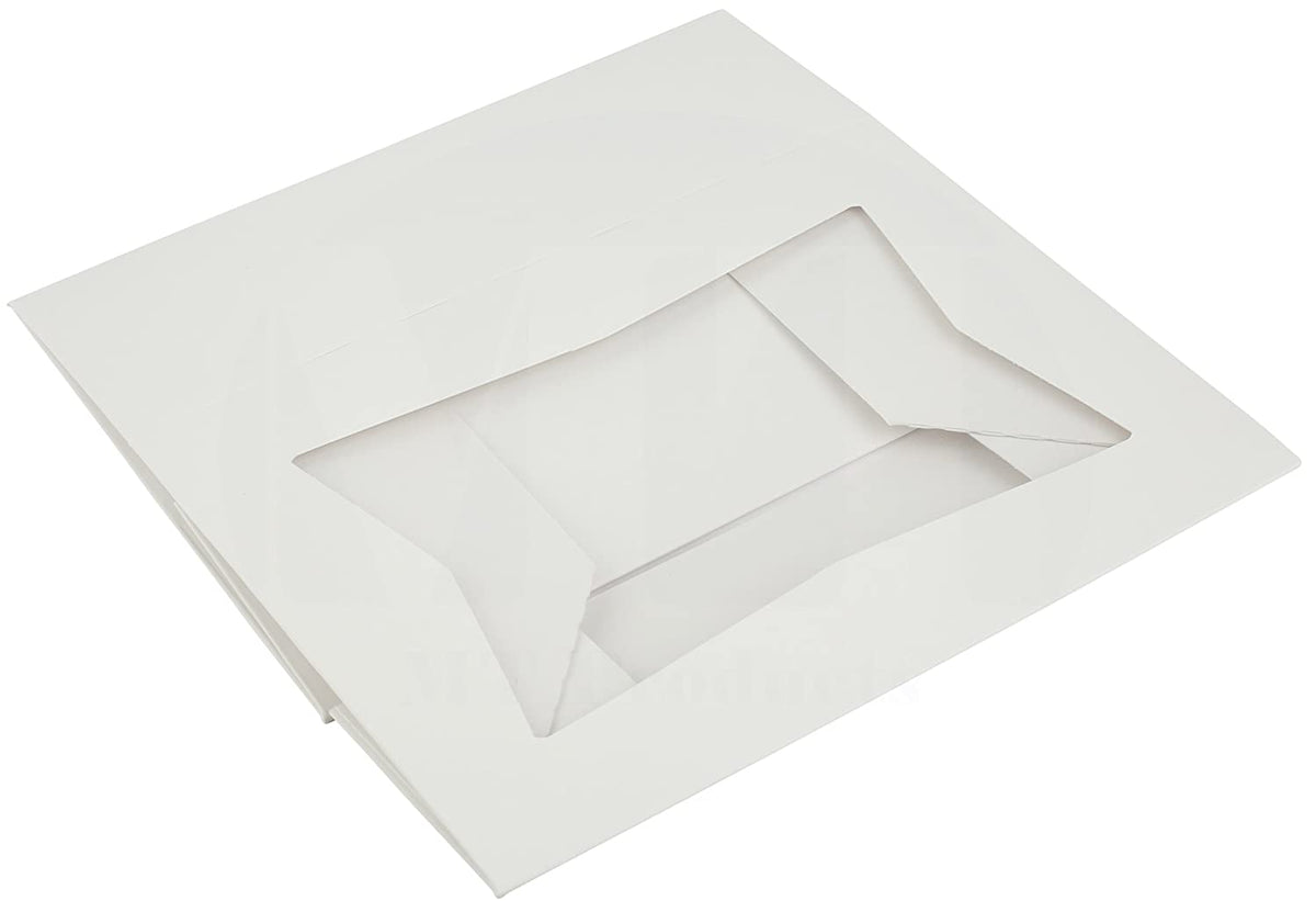 8" x 5 3/4" x 2 1/2" H White Bakery Treat Boxes with Window Pastry Boxes for Cakes, Cookies and Desserts
