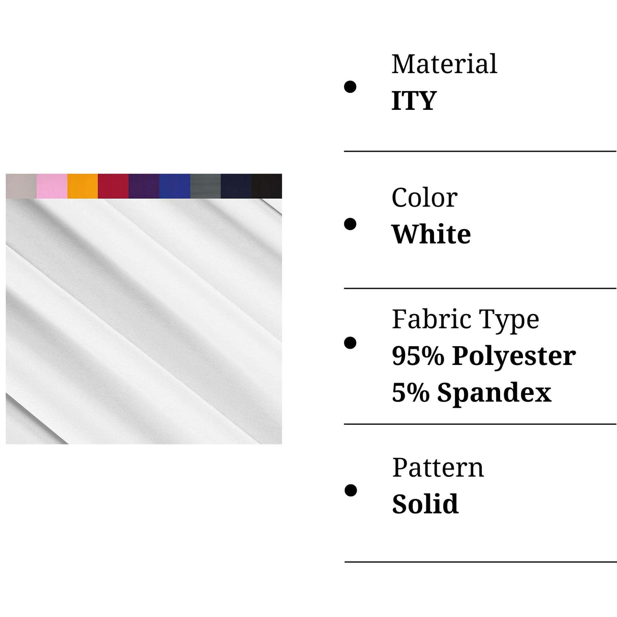 ITY Polyester Spandex Fabric White