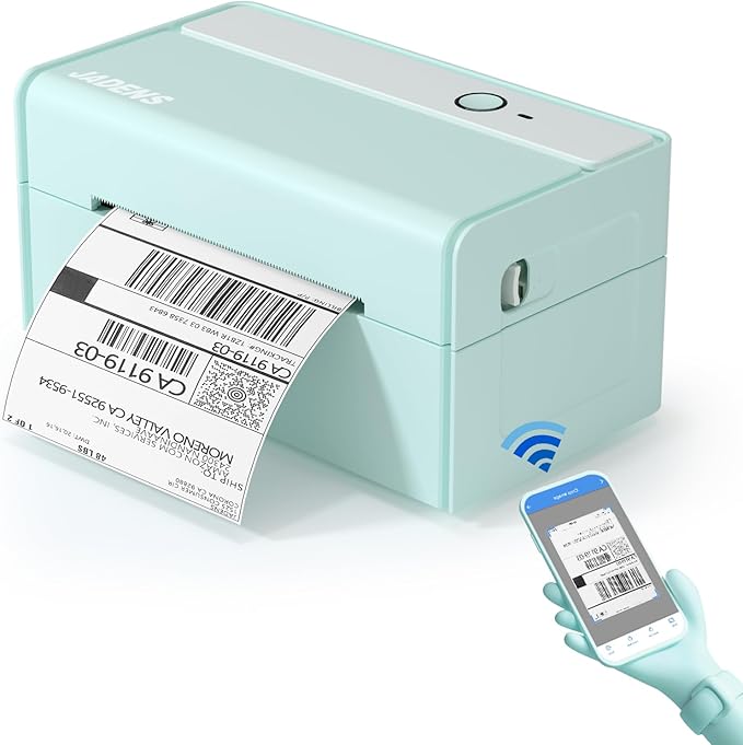 JADENS Bluetooth Thermal Label Printer -Wireless Shipping Label Printer for Small Business & Package, USPS, Etsy, Amazon, Compatible with iPhone, Windows, Android