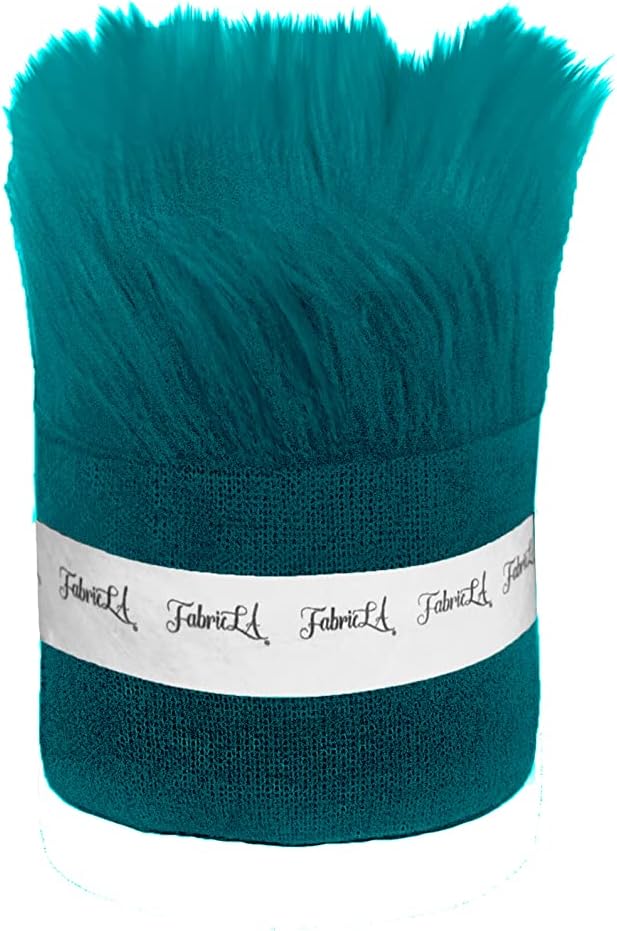 Faux Fur Fabric Pre-Cut Strips Dark Turquoise