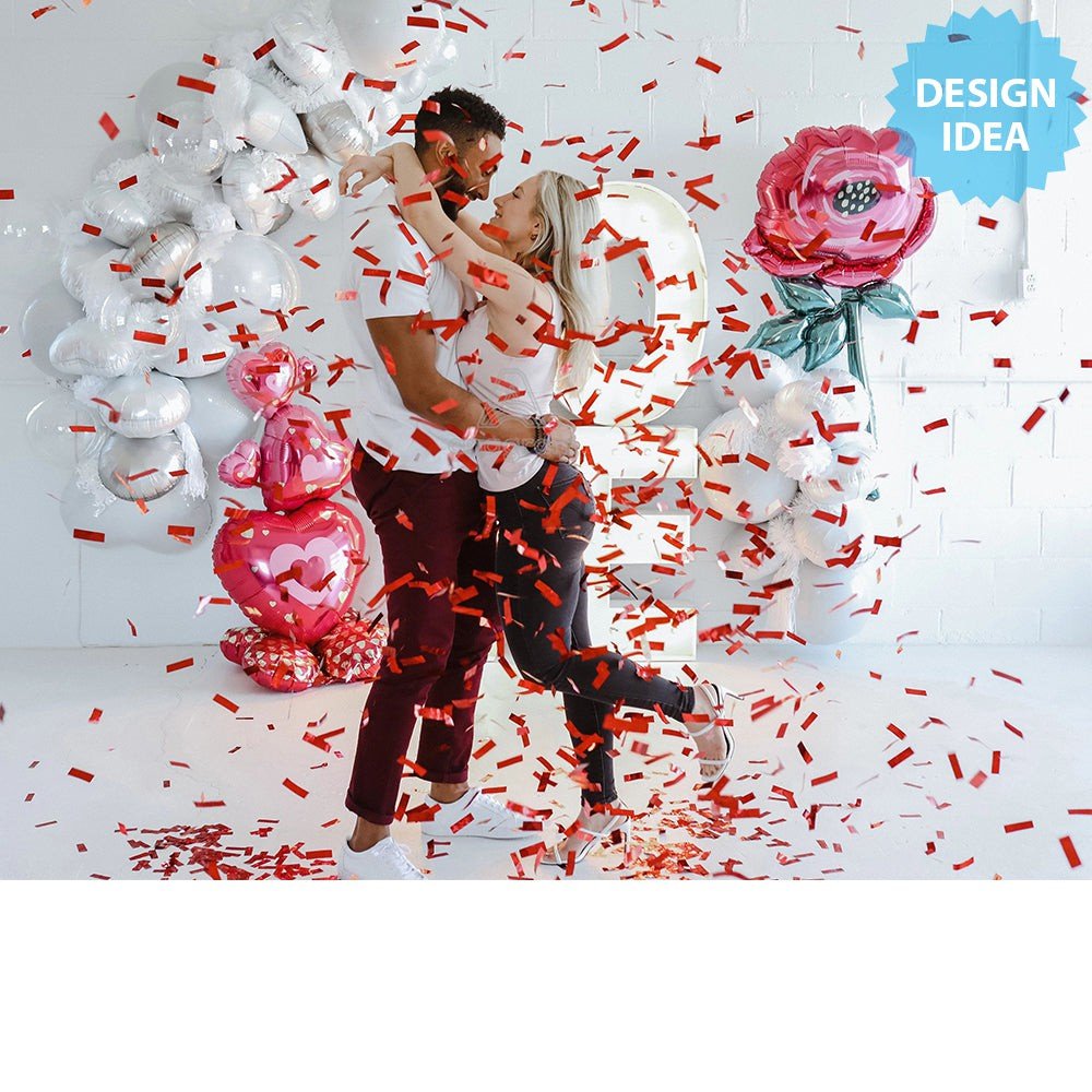 Foil Balloon Painted Rose 62 Inch