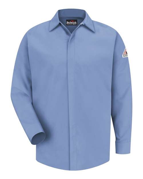 Bulwark Men's Concealed-Gripper Pocketless Work Shirt