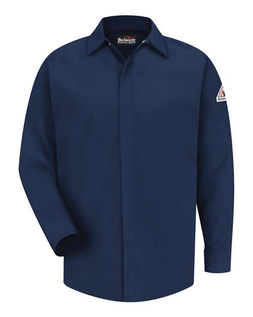 Bulwark Men's Concealed-Gripper Pocketless Work Shirt