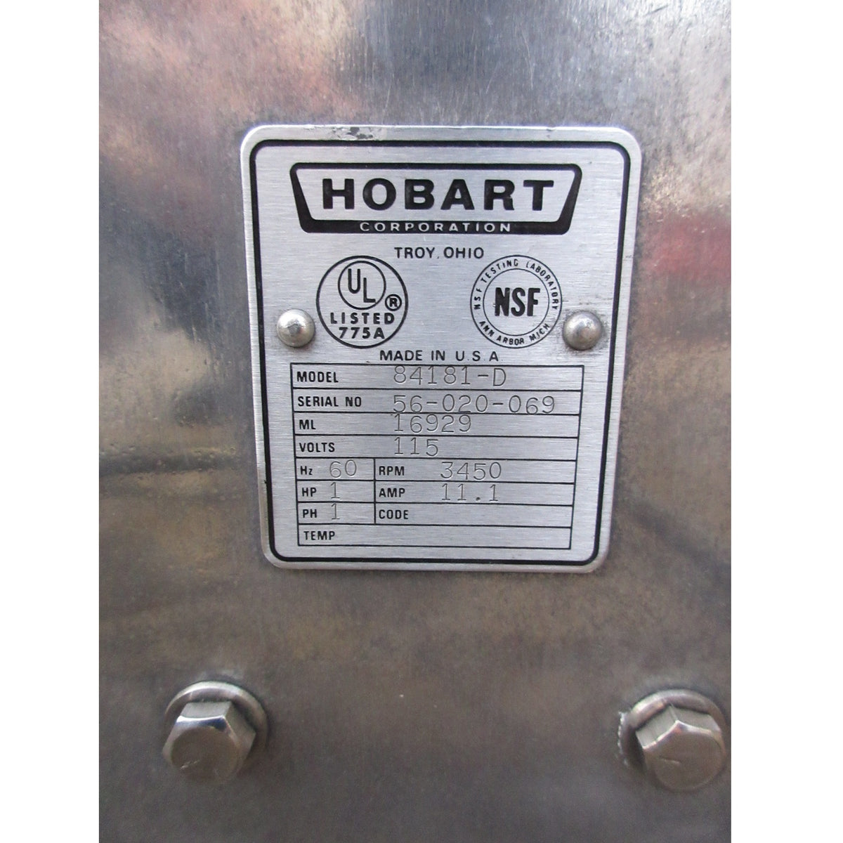 Hobart 84186 Buffalo Chopper, Used Excellent Condition