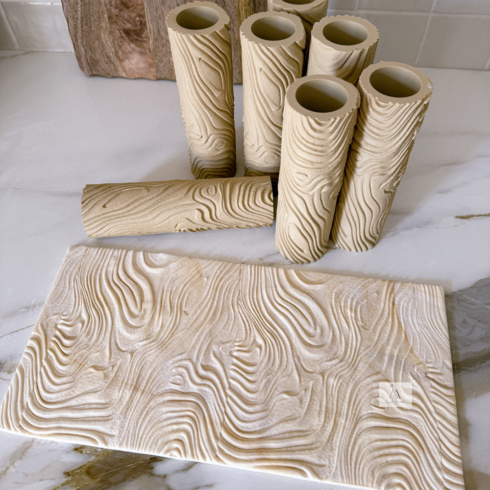 Angela Morrison Wood Textured Rolling Pin, 9"
