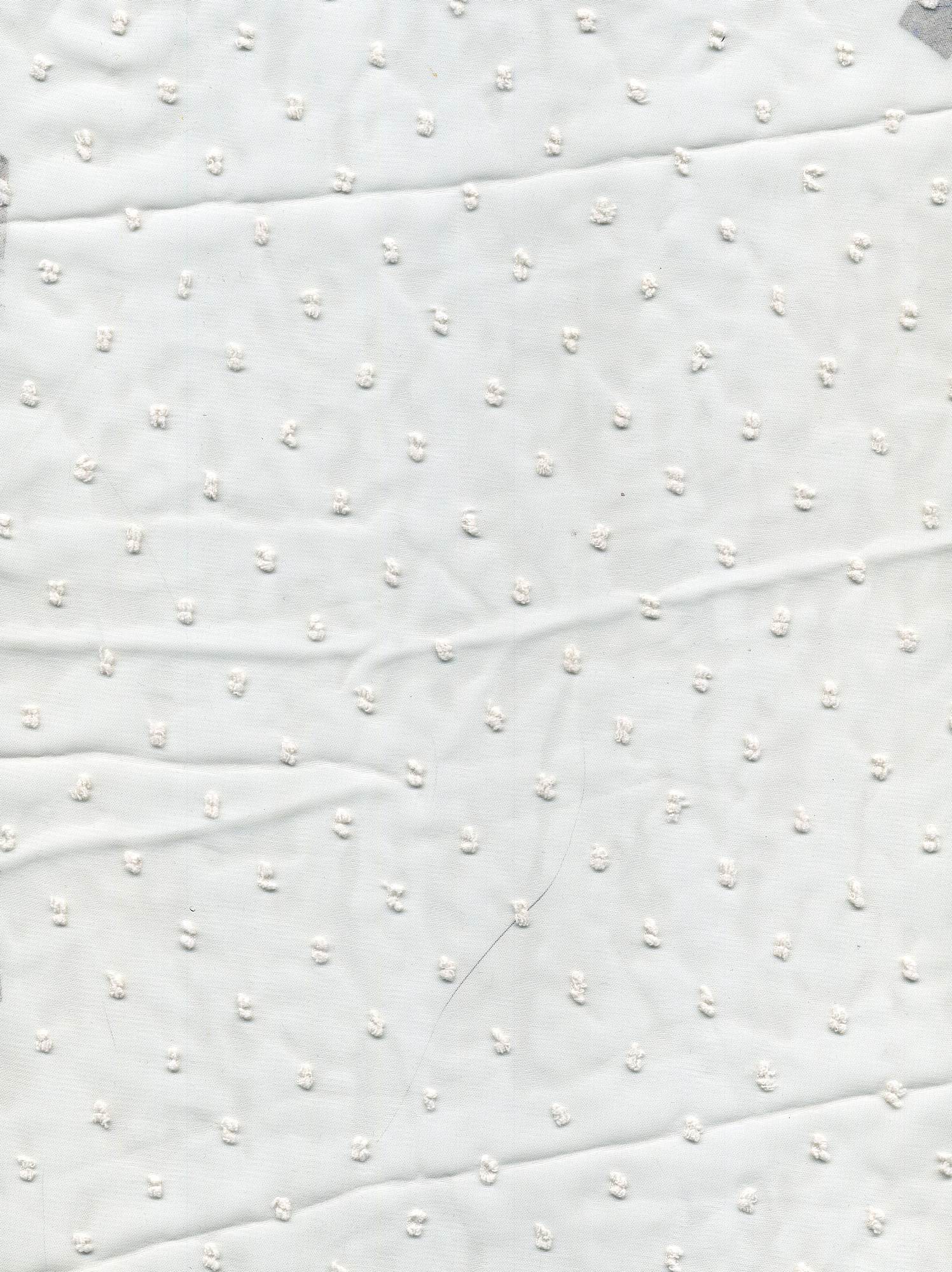 Solid Swiss Dot Chiffon Fabric 100% Polyester Lightweight Sheer 57/58" Wide