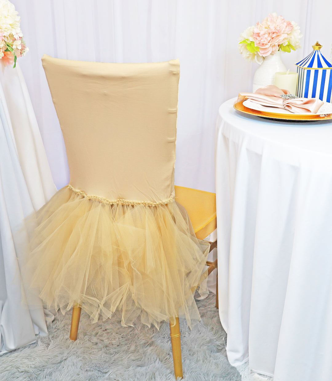 Champagne Ballerina Spandex Chiavari Chair Cover