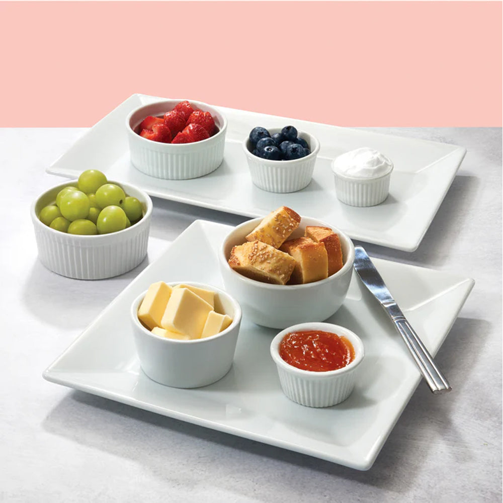 Winco White Porcelain Fluted Ramekin, 8 oz. - Case of 36
