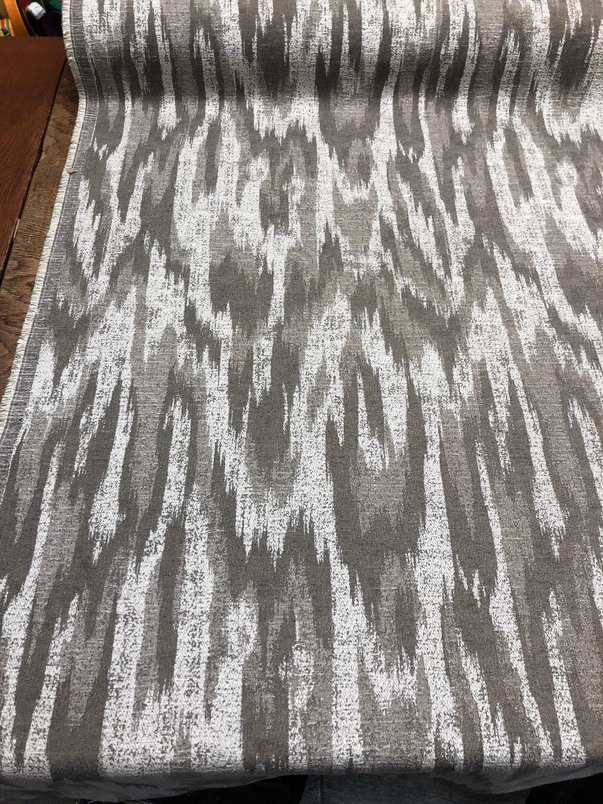 Modern Alyssa Linen Ikat Chenille Fabric - Alyssa Pattern, 58" Width (1 Yard)