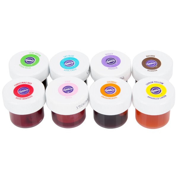 Wilton 191007588 Variety Pack Gel Food Coloring .5 oz bottles - 8/Pack