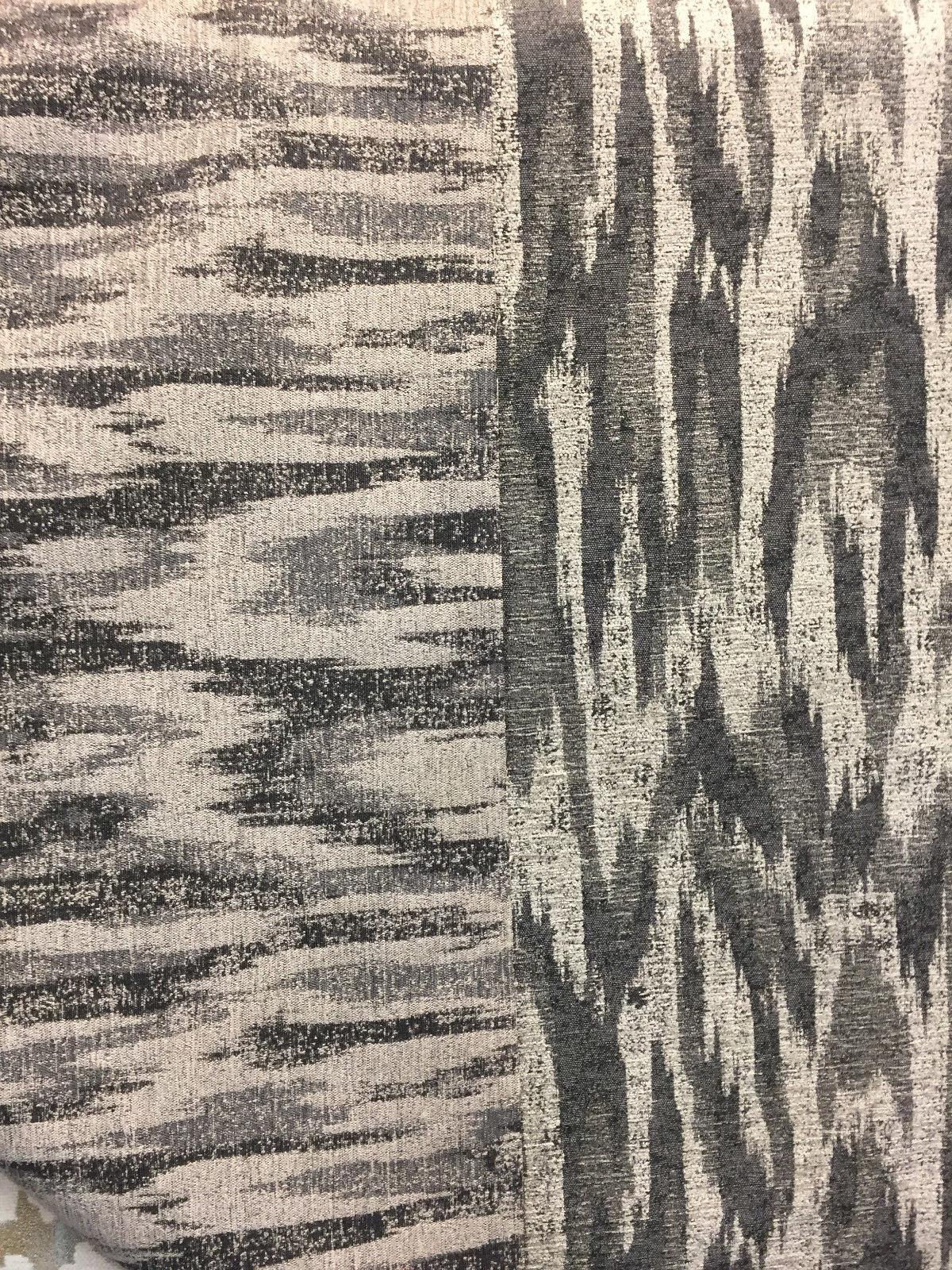 Modern Alyssa Pewter Ikat Chenille Fabric - Pewter Ikat, 58" Width (1 Yard)