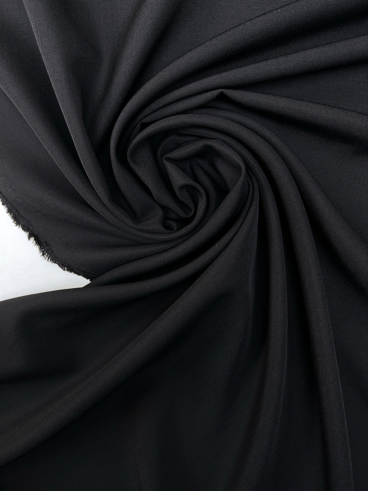 Black Wool Rep Weave Fabric