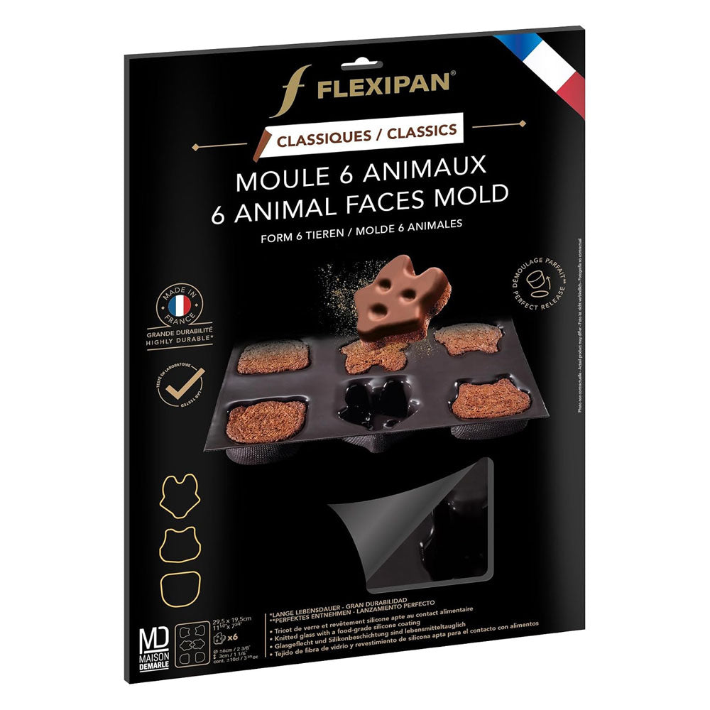 Flexipan Animal Shapes Mold, 6 Cavities