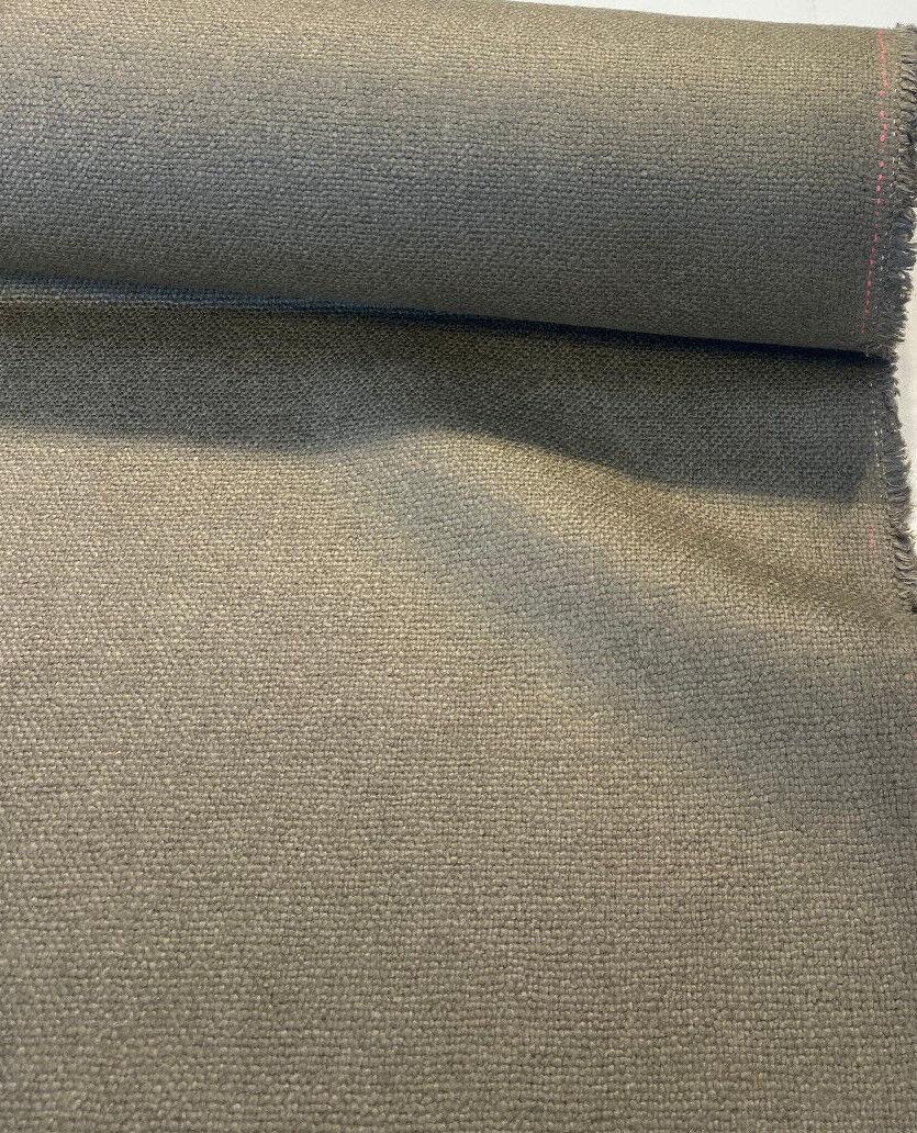 Fauna Linen Bark Taupe Tailored Italian Heavy Upholstery Fabric - Bark Dark Taupe, 55-56" Width (By The Yard)