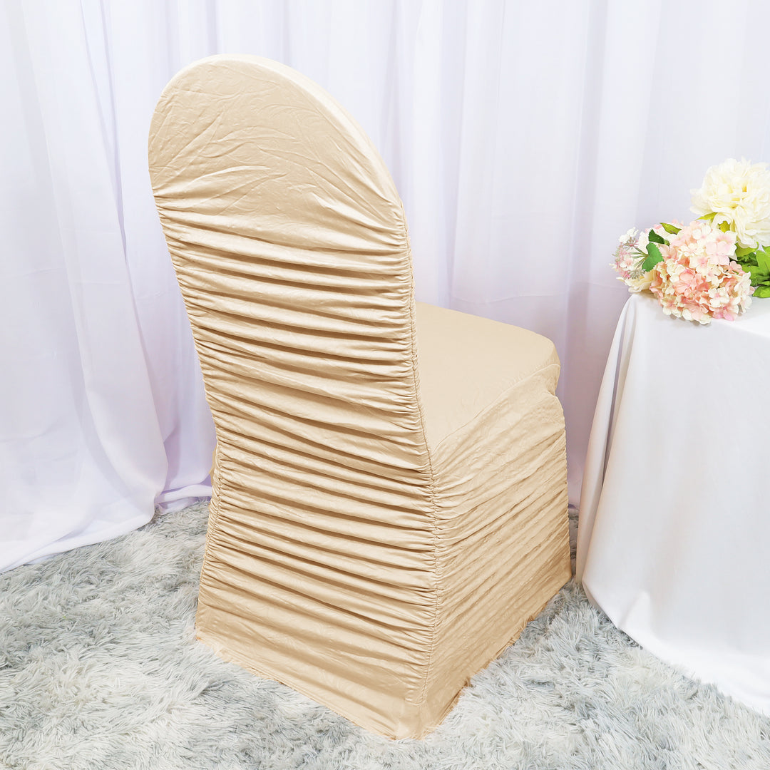 Champagne Heritage Rouge Embossed Spandex Chair Cover