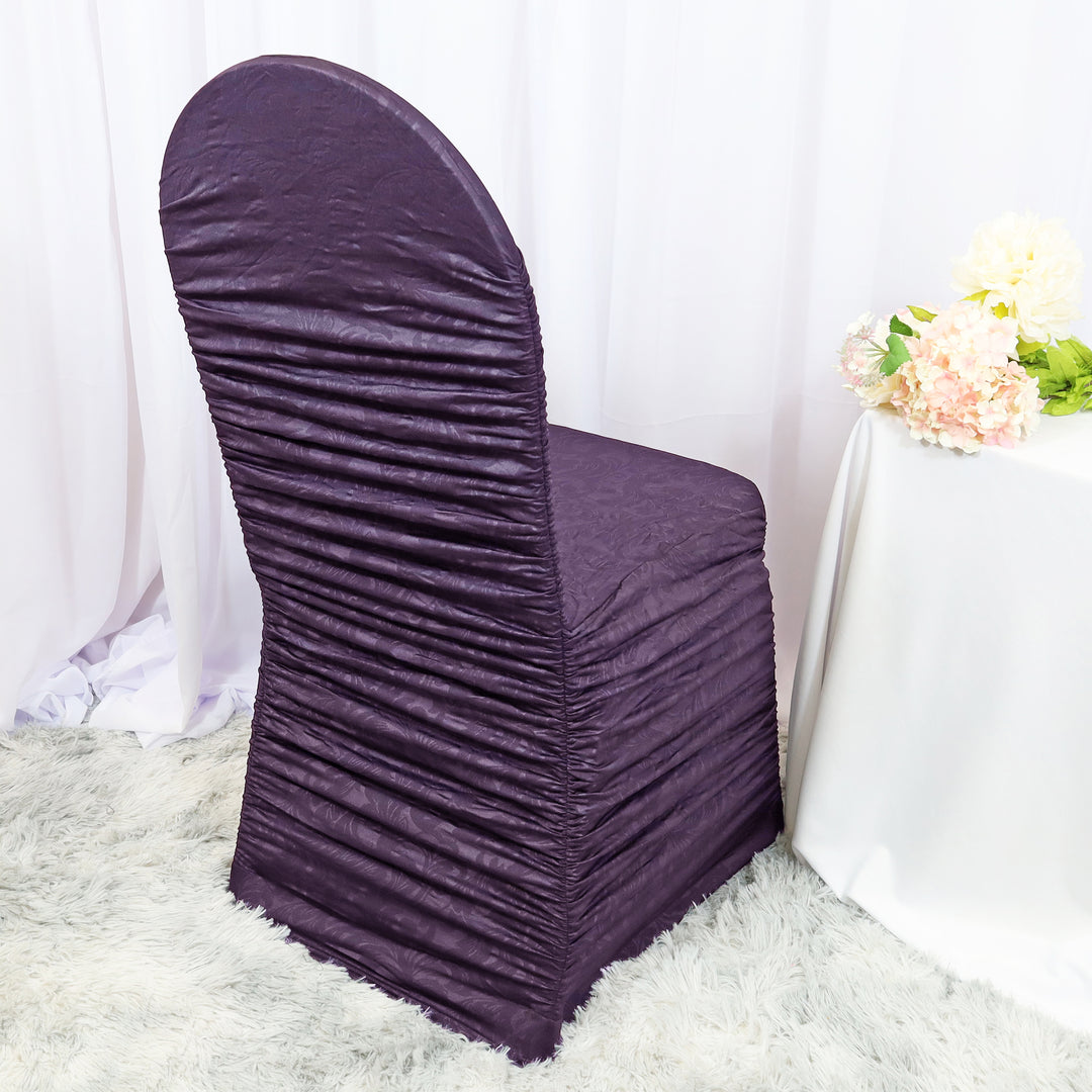 Eggplant Antique Rouge Texture Spandex Chair Cover