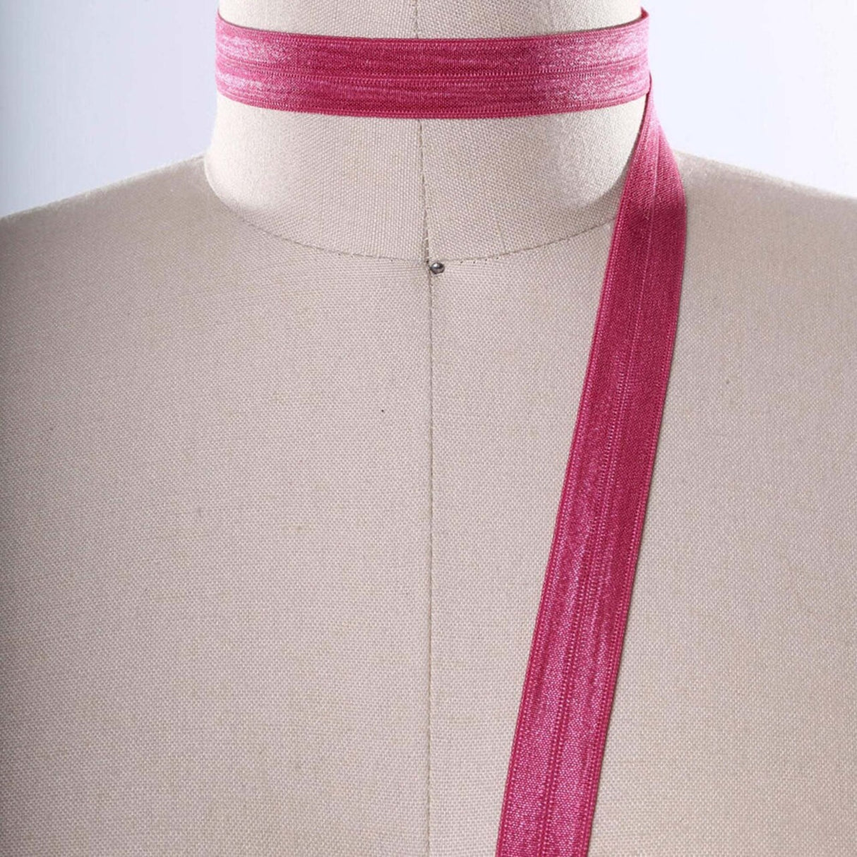 5/8" 3 Yards Magenta Fold Over Elastic Trim Soft Stretch Sewing Ribbon