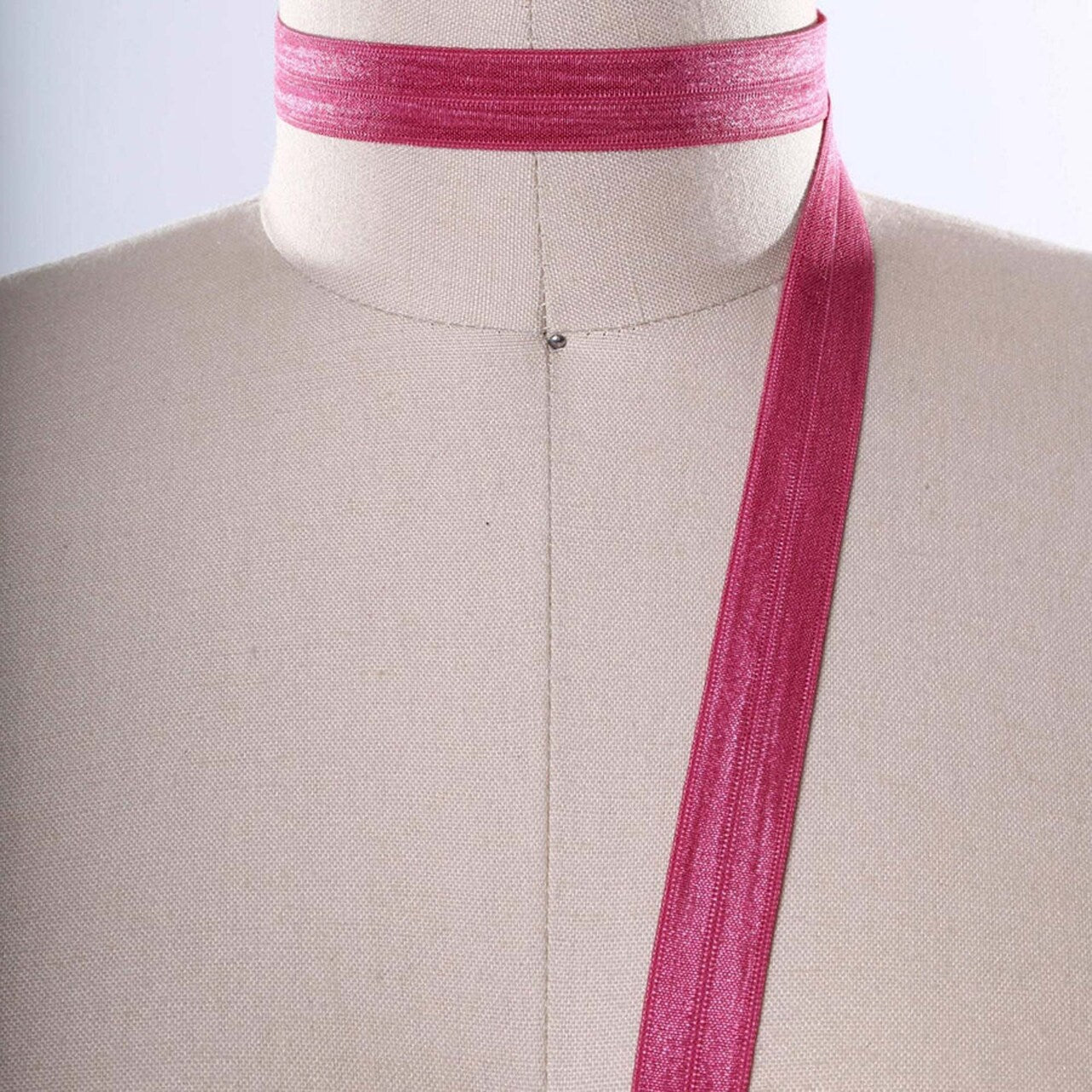 5/8" 3 Yards Magenta Fold Over Elastic Trim Soft Stretch Sewing Ribbon