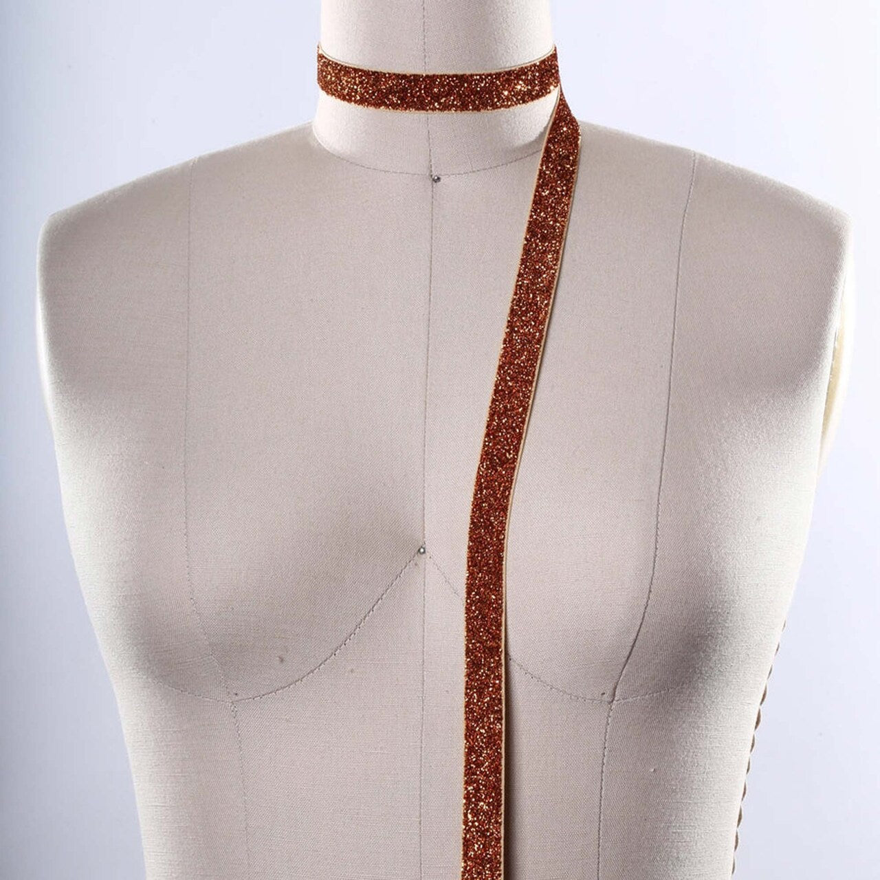 5/8" 2 Yards Burnt Orange Glitter Elastic Trim Halloween Craft Headbands DIY Sewing