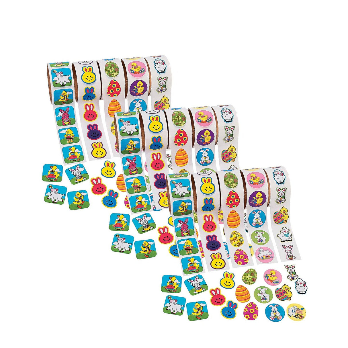 Vibrant Easter Roll Sticker Assortment 500 Pieces for Crafts and Fun