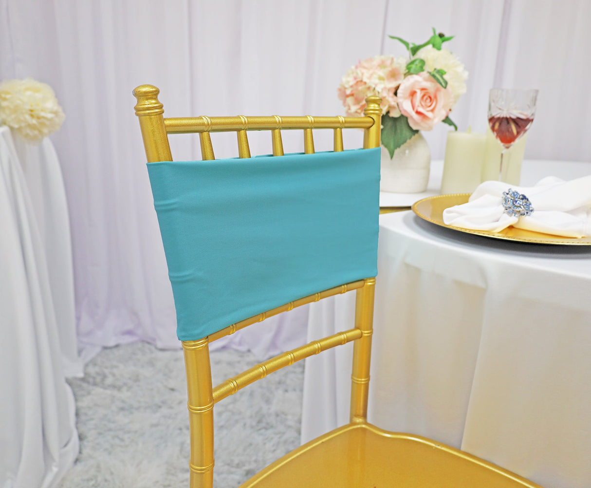 Spandex Chair Bands 7x13 Pool Blue