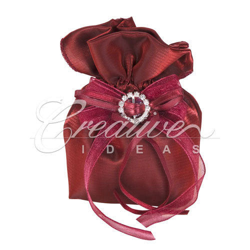 3"X5" Two Tone Shimmer Diamond Gusseted Pouch-Sold By 6 Pieces (Indiviually Packed) (Wine)