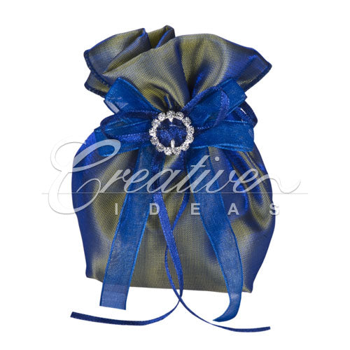 3"X5" Two Tone Shimmer Diamond Gusseted Pouch-Sold By 6 Pieces (Indiviually Packed) (Royal Blue)