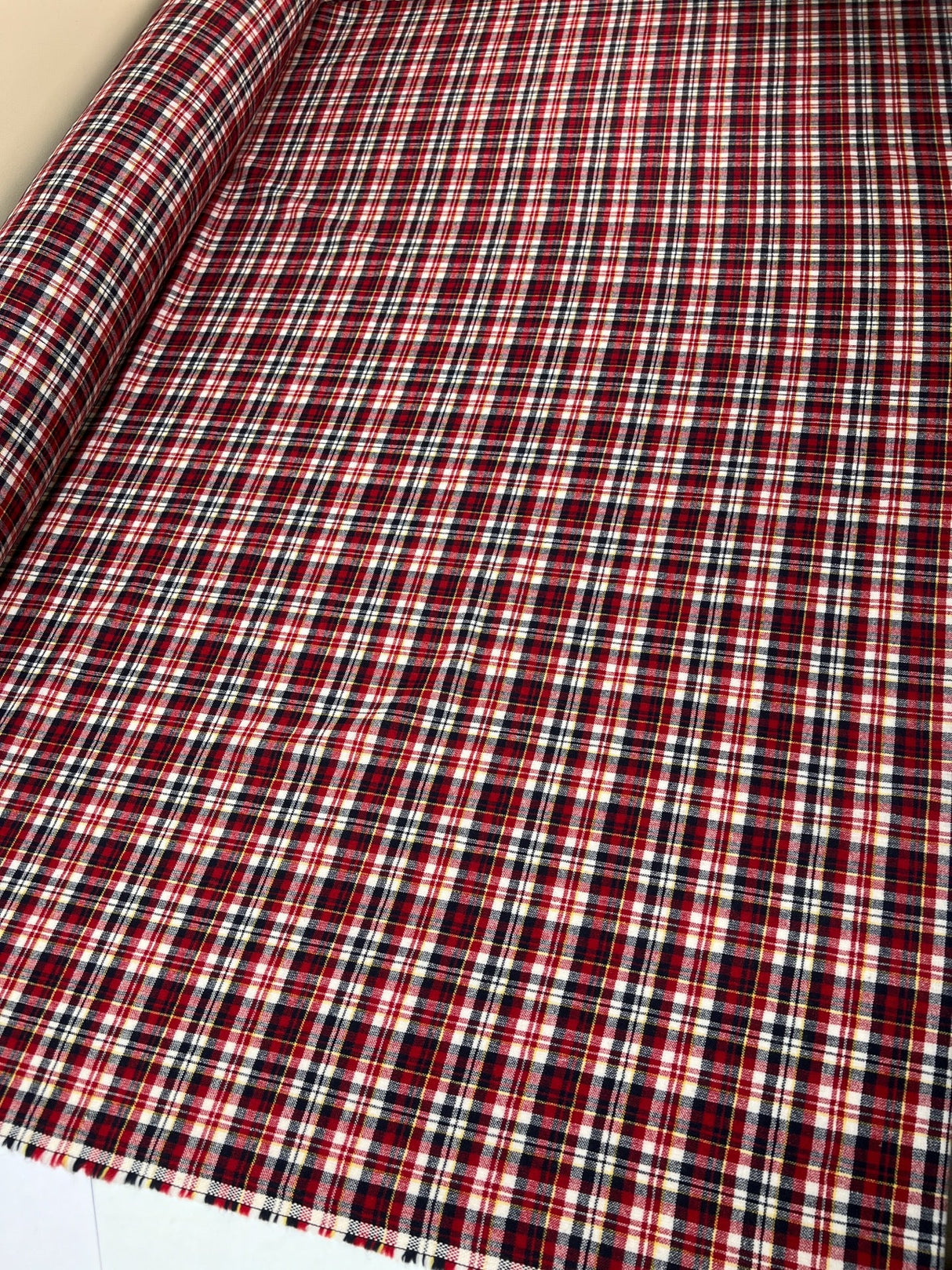 Wool Checked Woven Fabric