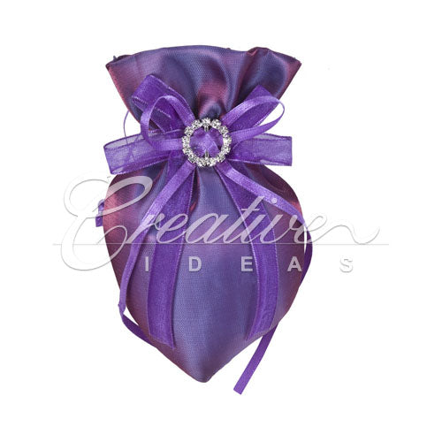 3"X5" Oval Tow Tone Shimmer Diamond Pouch- Sold By 6 Pieces ( Individually Packed) (Purple)