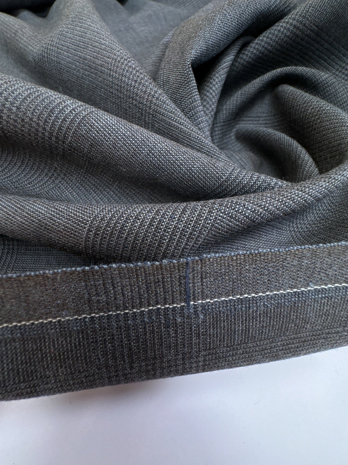 Wool Tweed Checked Gray-Brown-Blue
