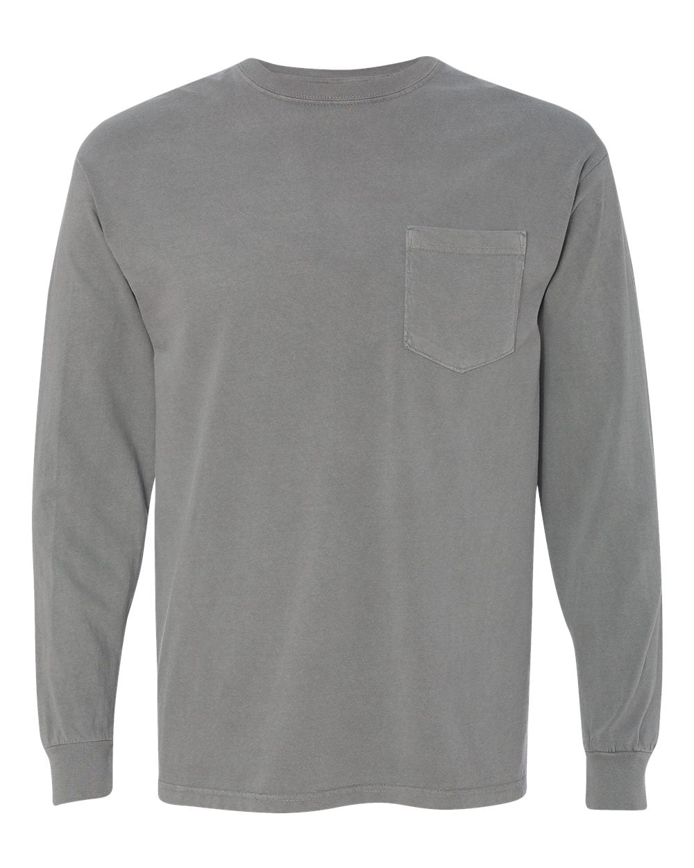 Comfort Colors® Garment-Dyed Heavyweight Crewneck Long Sleeve Pocket T-Shirt