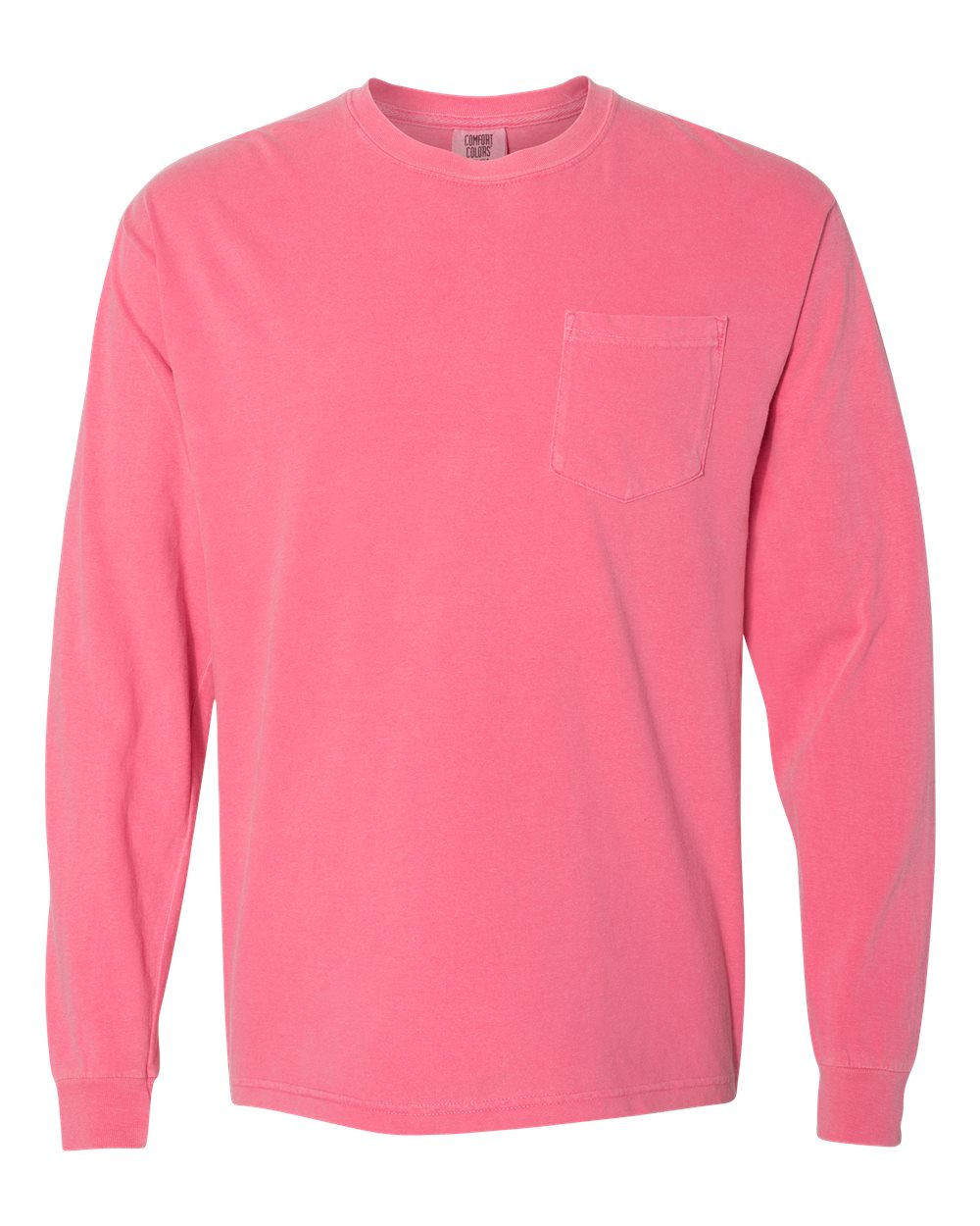 Comfort Colors® Garment-Dyed Heavyweight Crewneck Long Sleeve Pocket T-Shirt