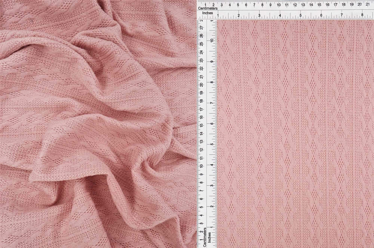 Cable Knit Jacquard Sweater Fabric, Heavyweight Stretch Knit 58/60" Wide