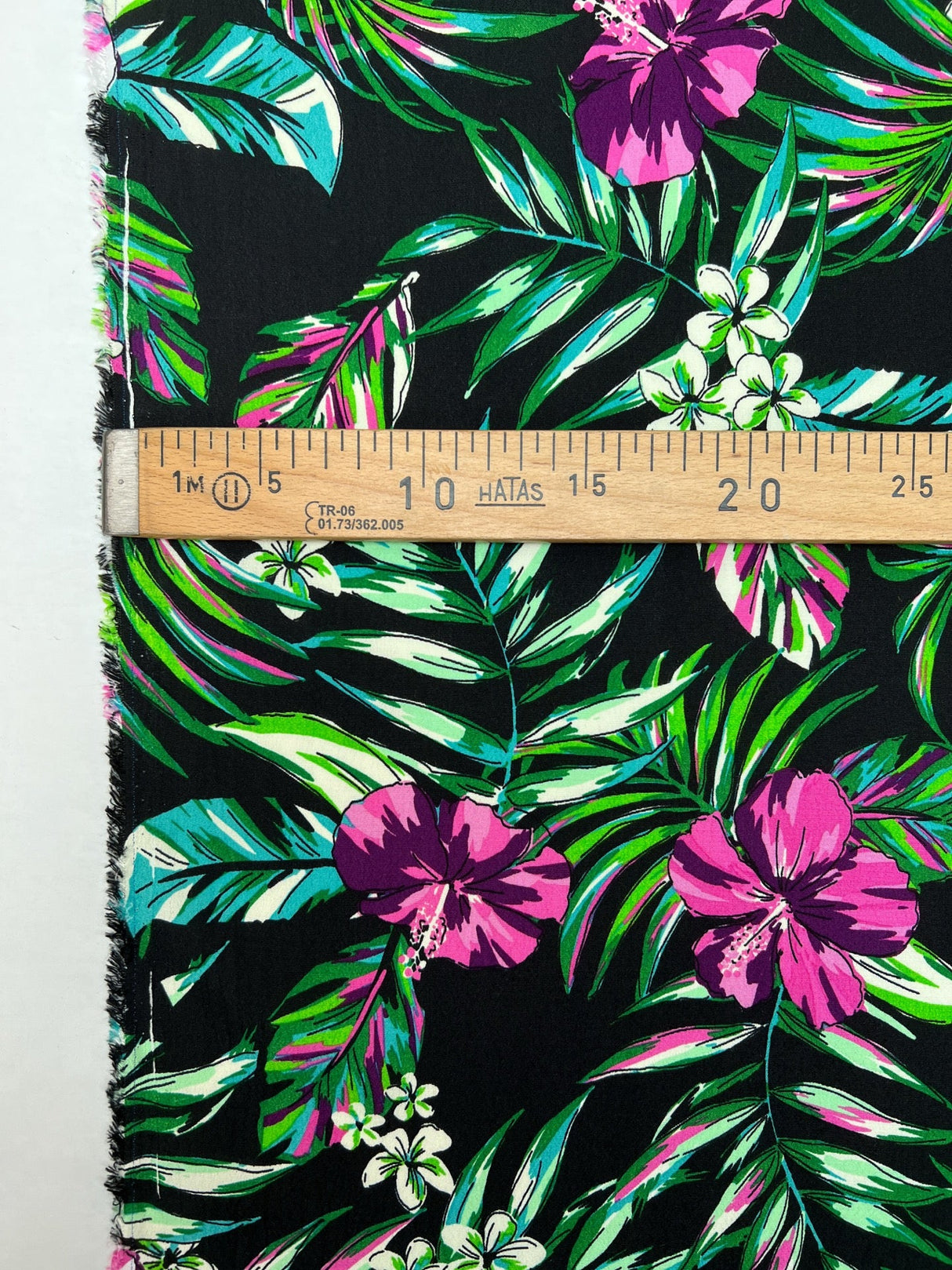 Viscose Crepe Floral Print Green Black
