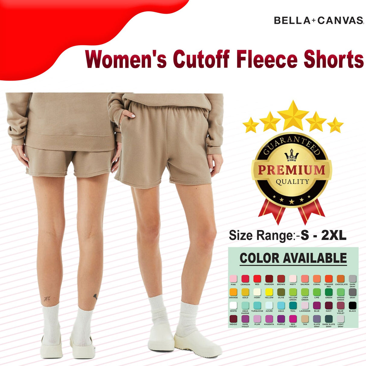 BELLA + CANVAS® Women's Cutoff Fleece Shorts