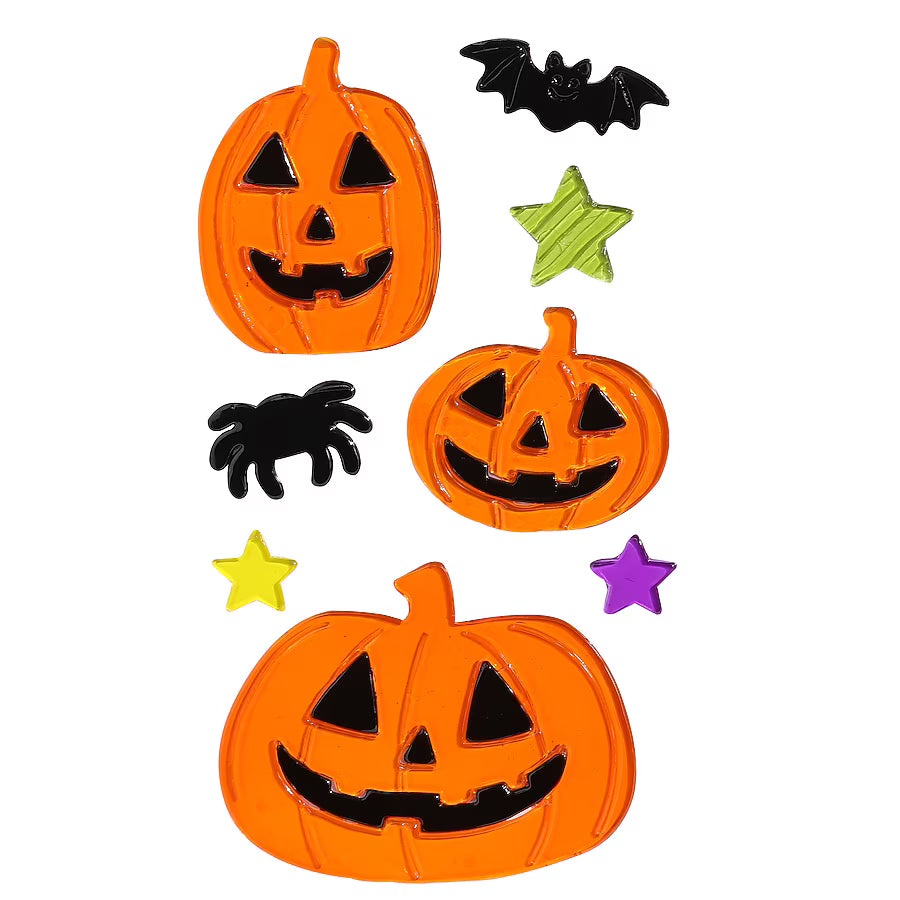 Haunted Living Stick and Scream Pumpkin Window Gel Clings Halloween Decoration