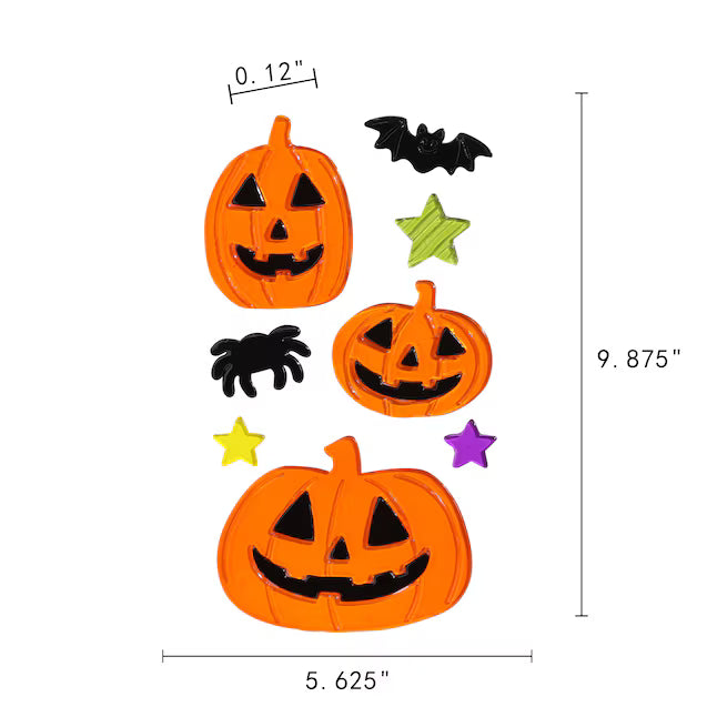Haunted Living Stick and Scream Pumpkin Window Gel Clings Halloween Decoration