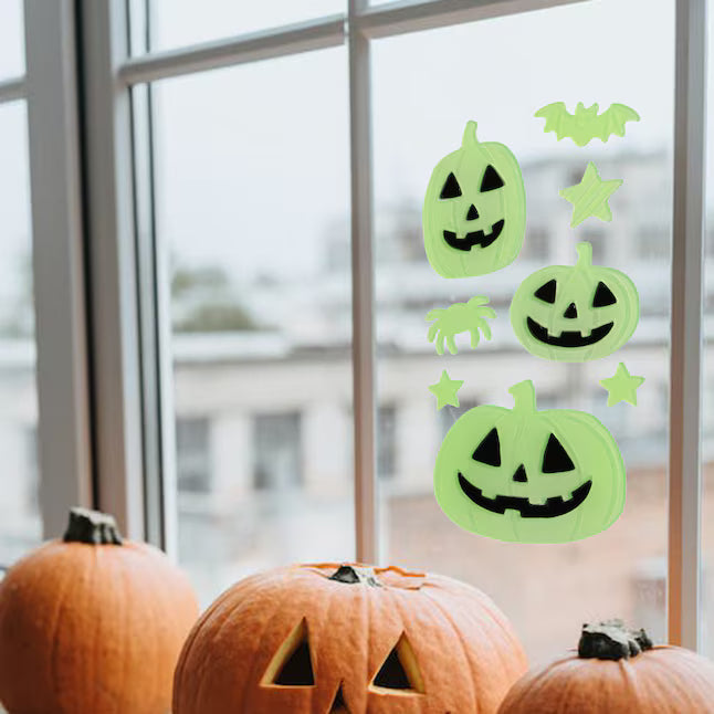Haunted Living Stick and Scream Pumpkin Window Gel Clings Halloween Decoration