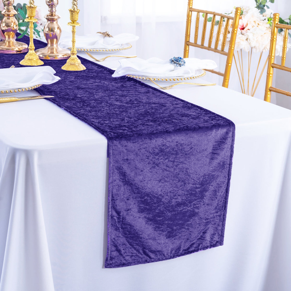 Velvet Table Runner 13x108 Regency Purple