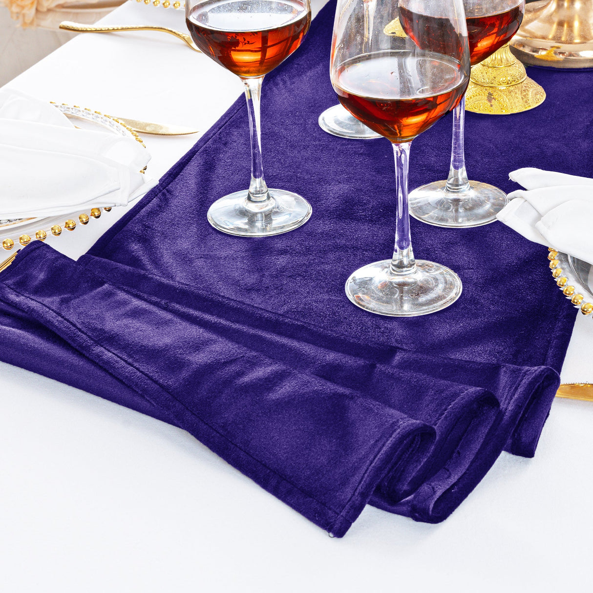 Velvet Table Runner 13x108 Regency Purple