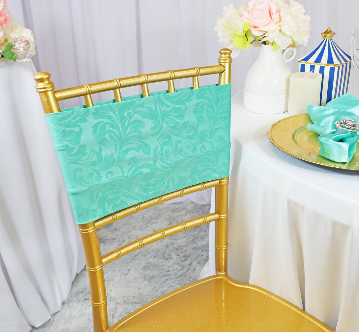 Embossed Spandex Chair Band Sample