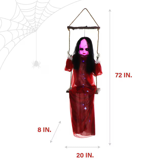 Haunted Hill Farm 6-ft Hanging Moaning Lighted Zombie Animatronic Halloween Decoration