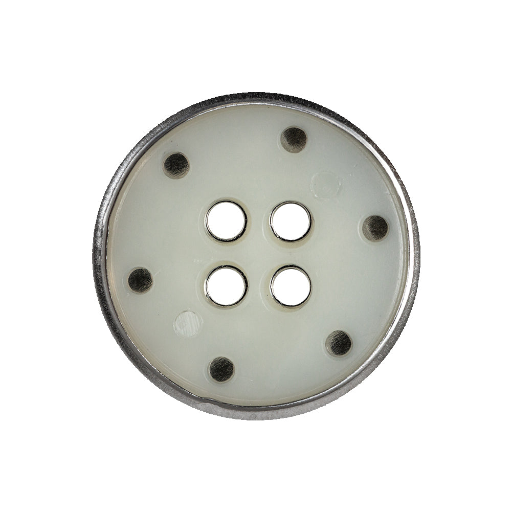 Silver Matte Nickel Metal Coat Button - 40L/25.5mm
