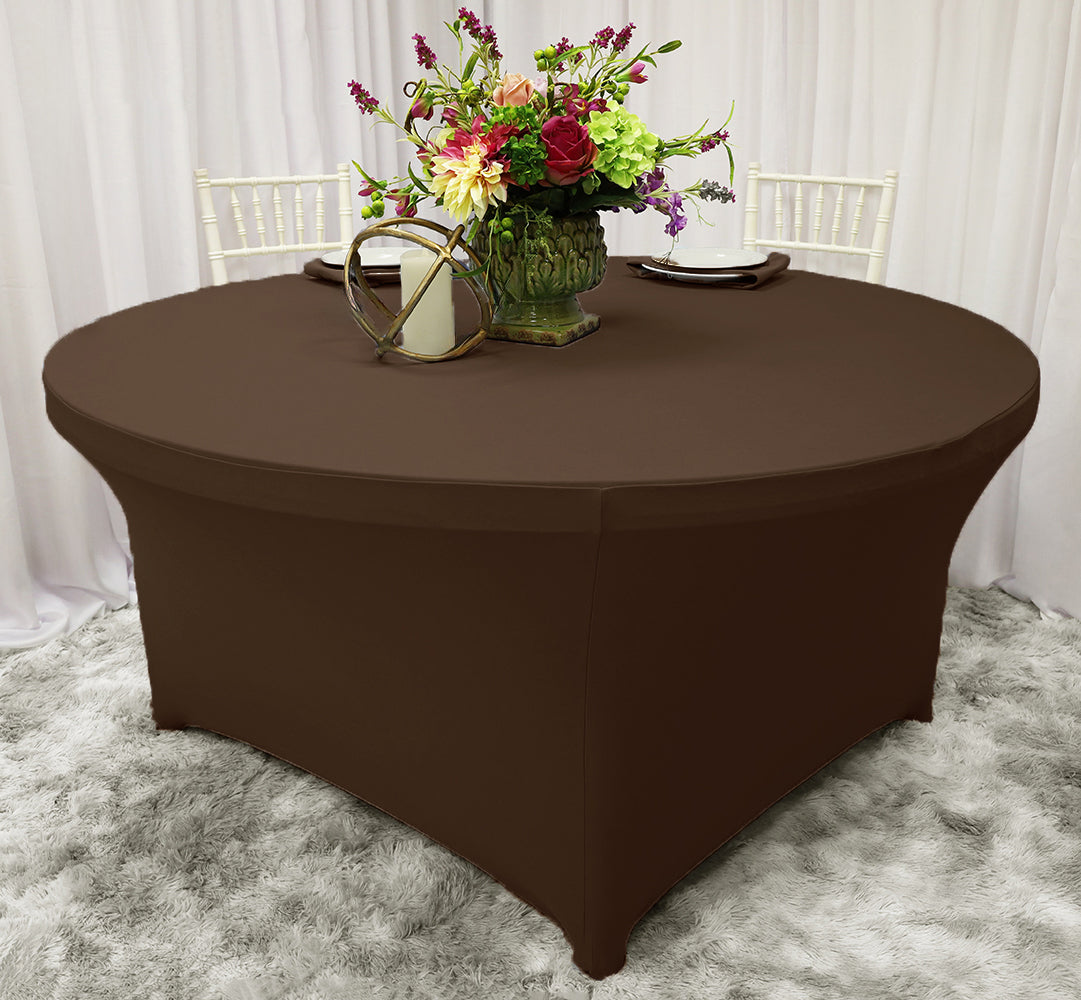 Round Spandex Table Cover 5 Ft Chocolate