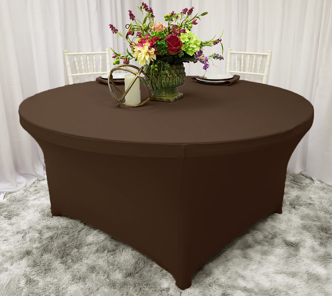 Round Spandex Table Cover 4 Ft Chocolate