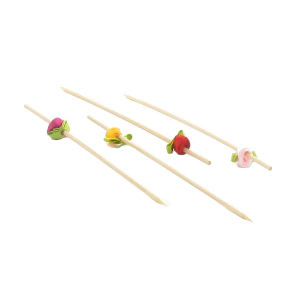 PacknWood Bamboo Flower Skewer, 4.7" - Case of 2000