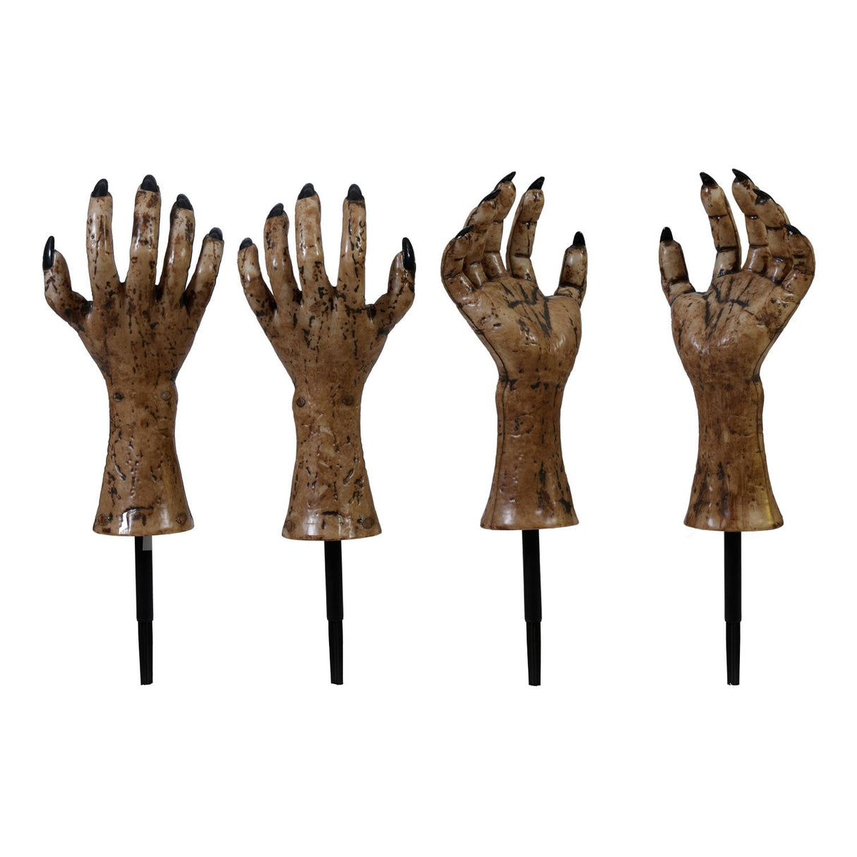 Pre Lit Zombie Hand Stake Lights Outdoor Halloween Decoration Set of 4 Pieces
